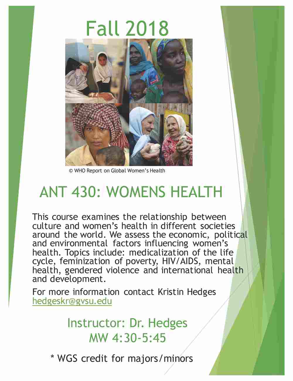 Women's Health Class Announcement